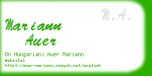 mariann auer business card